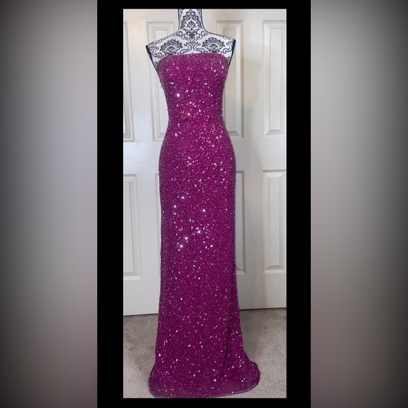 Scala Dresses & Skirts - Scala Fuchsia Sequined Prom Dress